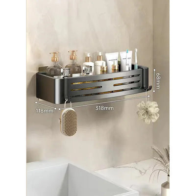 Premium stainless steel bathroom-wall-storage-shelves with precise measurements for a perfect modern fit.