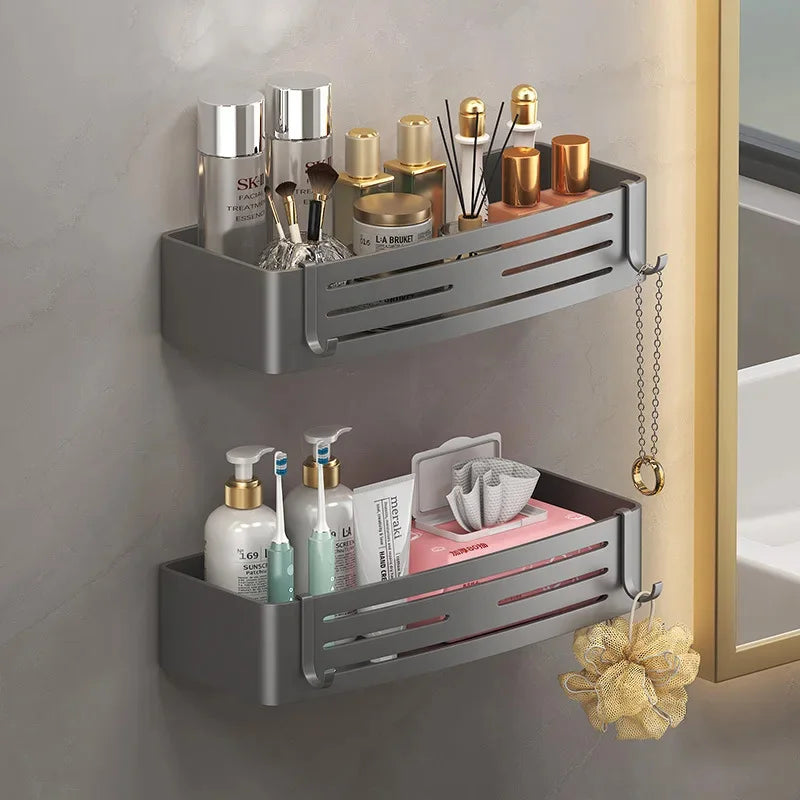 Sleek bathroom-wall-storage-shelves for luxury skincare and beauty essentials—organize in style