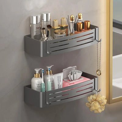 Sleek bathroom-wall-storage-shelves for luxury skincare and beauty essentials—organize in style