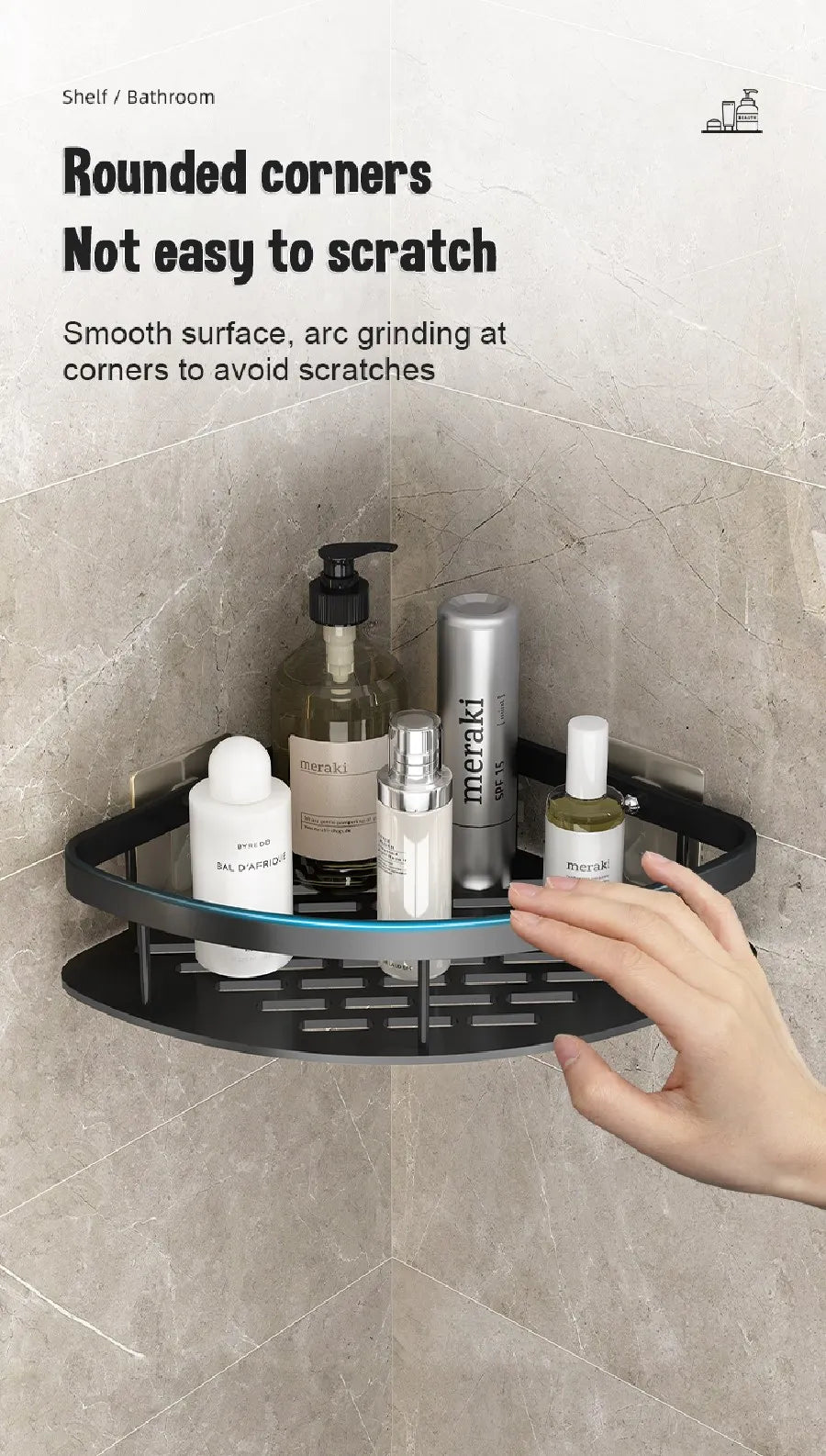 Gold Stainless Bathroom Corner Caddy Organizer