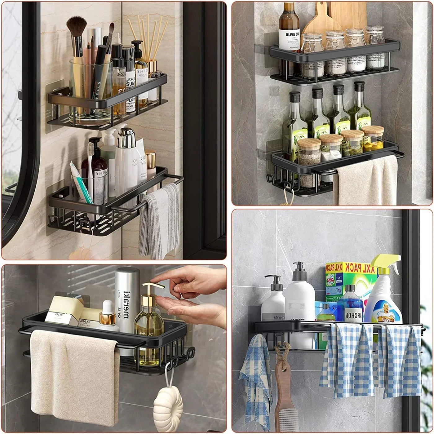 Space-Saving Corner Shower Caddy Rack