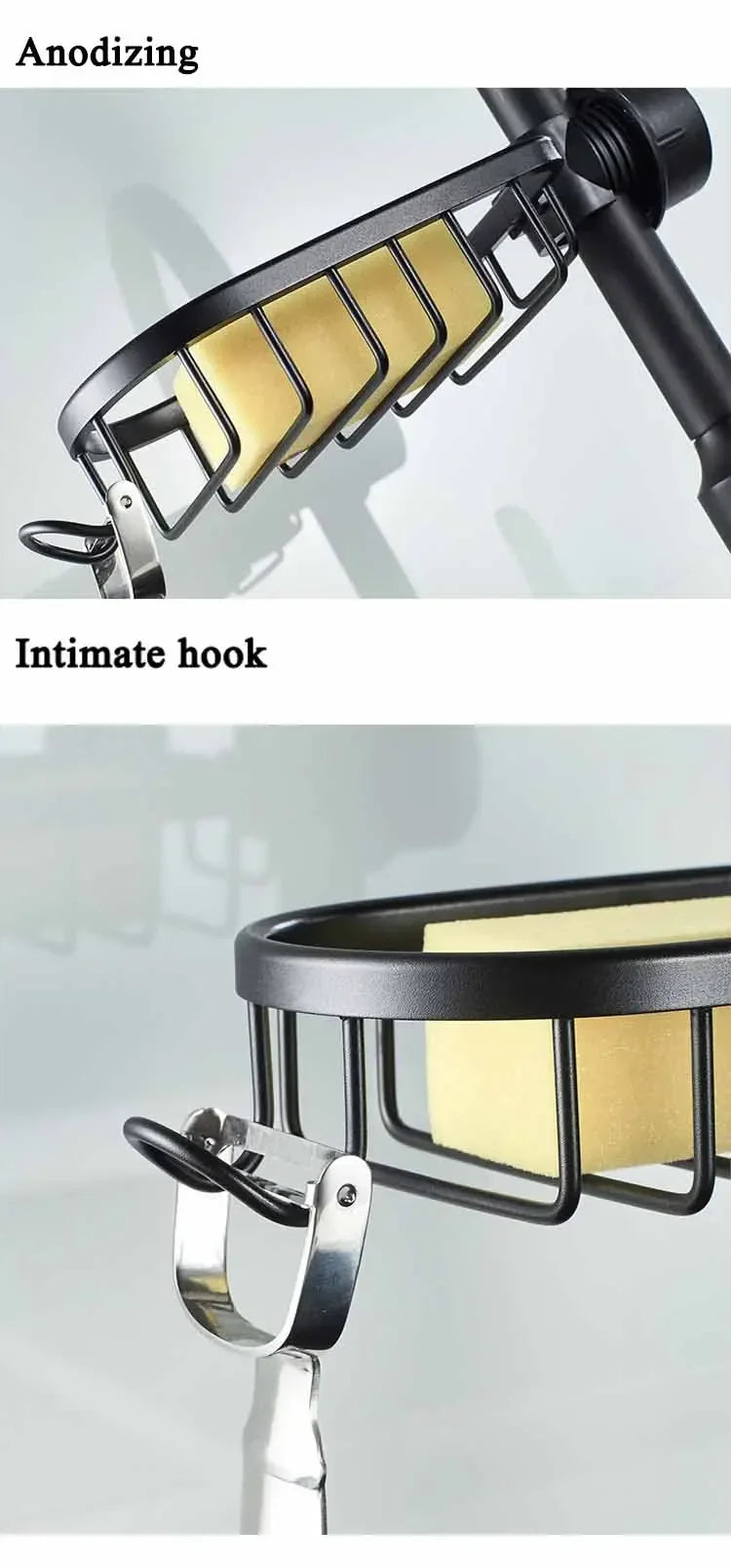 Mens Shower Caddy with Soap Tray & Hooks