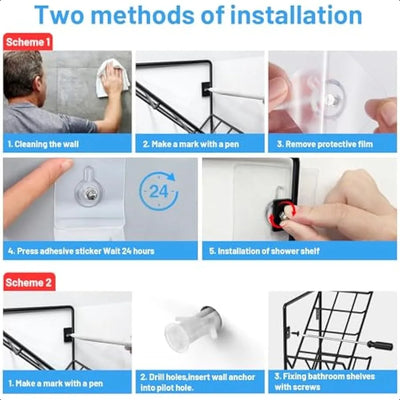 Wall Mounted Shower Caddy Organizer Shelf