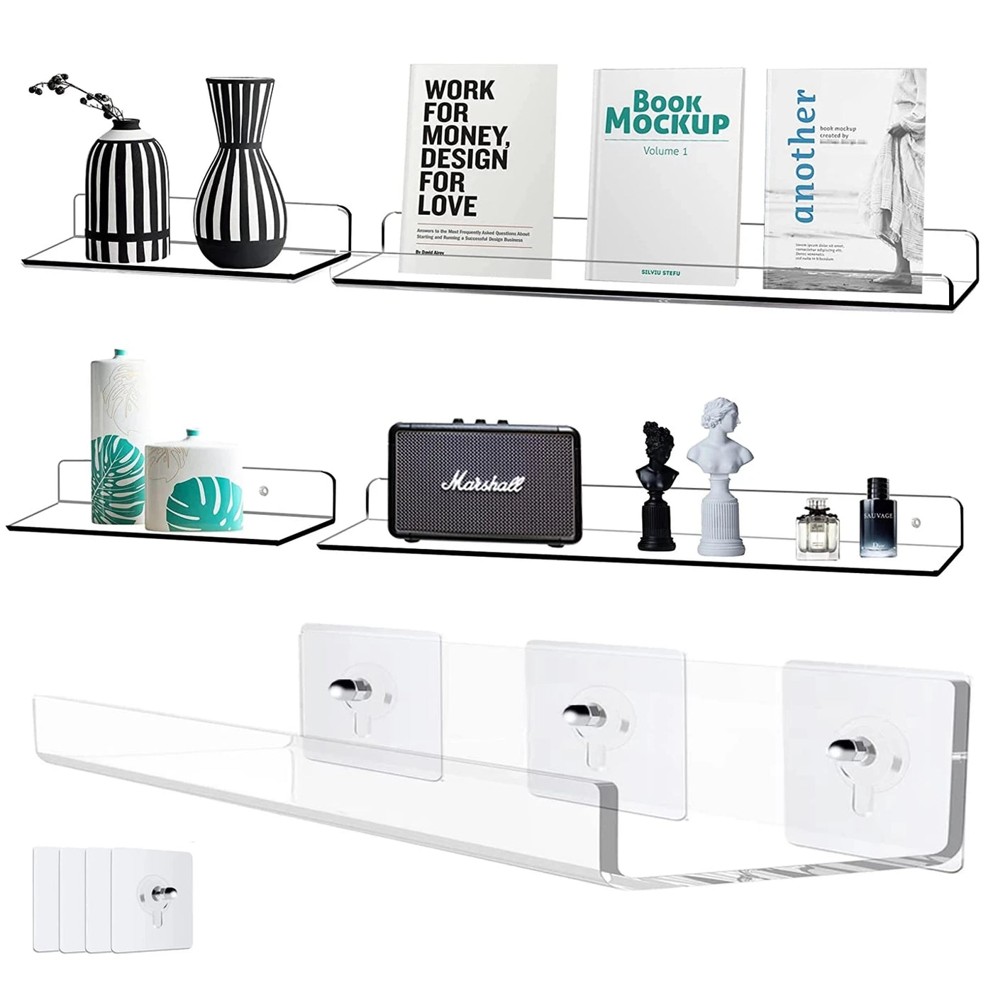 Floating Corner Shelf Organizer Rack