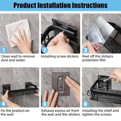 Space-Saving Corner Shower Caddy Rack
