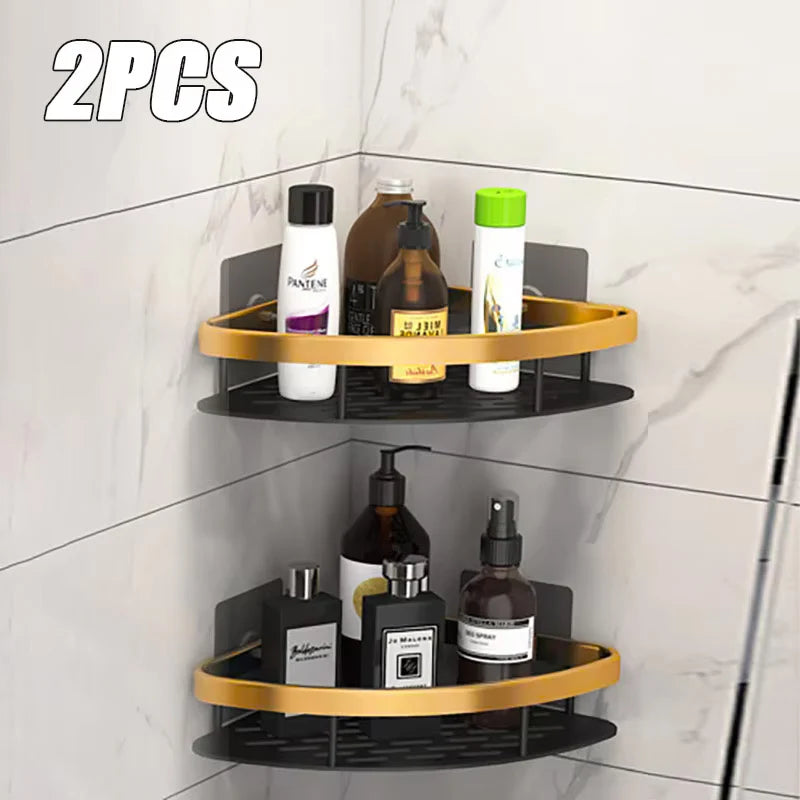 Gold Stainless Bathroom Corner Caddy Organizer
