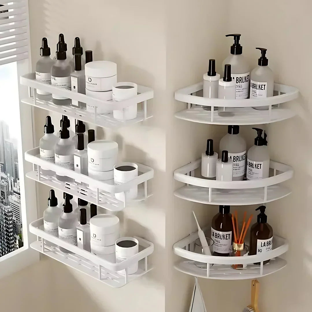 Space-Saving Corner Shower Caddy Rack
