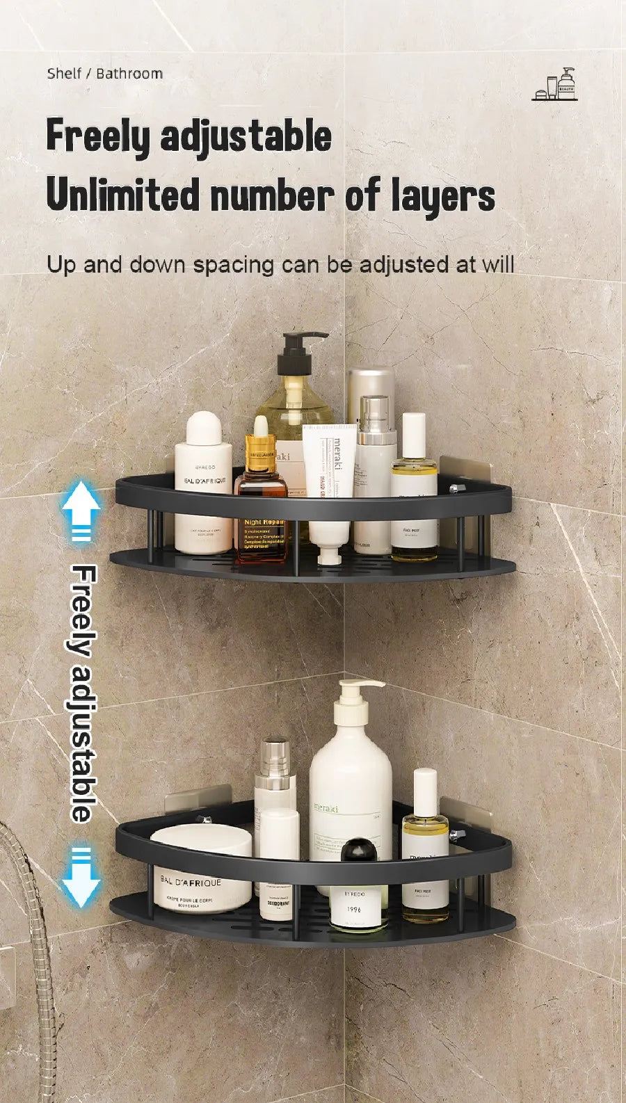 Gold Stainless Bathroom Corner Caddy Organizer