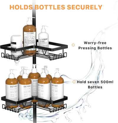 Tension Pole Shower Caddy 4-Tier Corner Rack