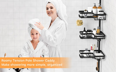 Tension Pole Shower Caddy 4-Tier Corner Rack