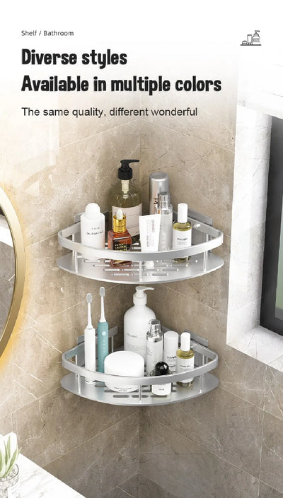 Gold Stainless Bathroom Corner Caddy Organizer