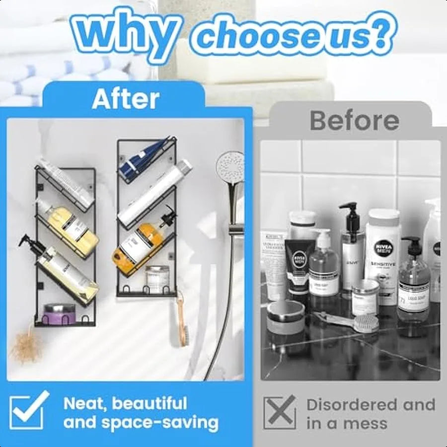 Wall Mounted Shower Caddy Organizer Shelf