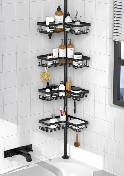 Tension Pole Shower Caddy 4-Tier Corner Rack