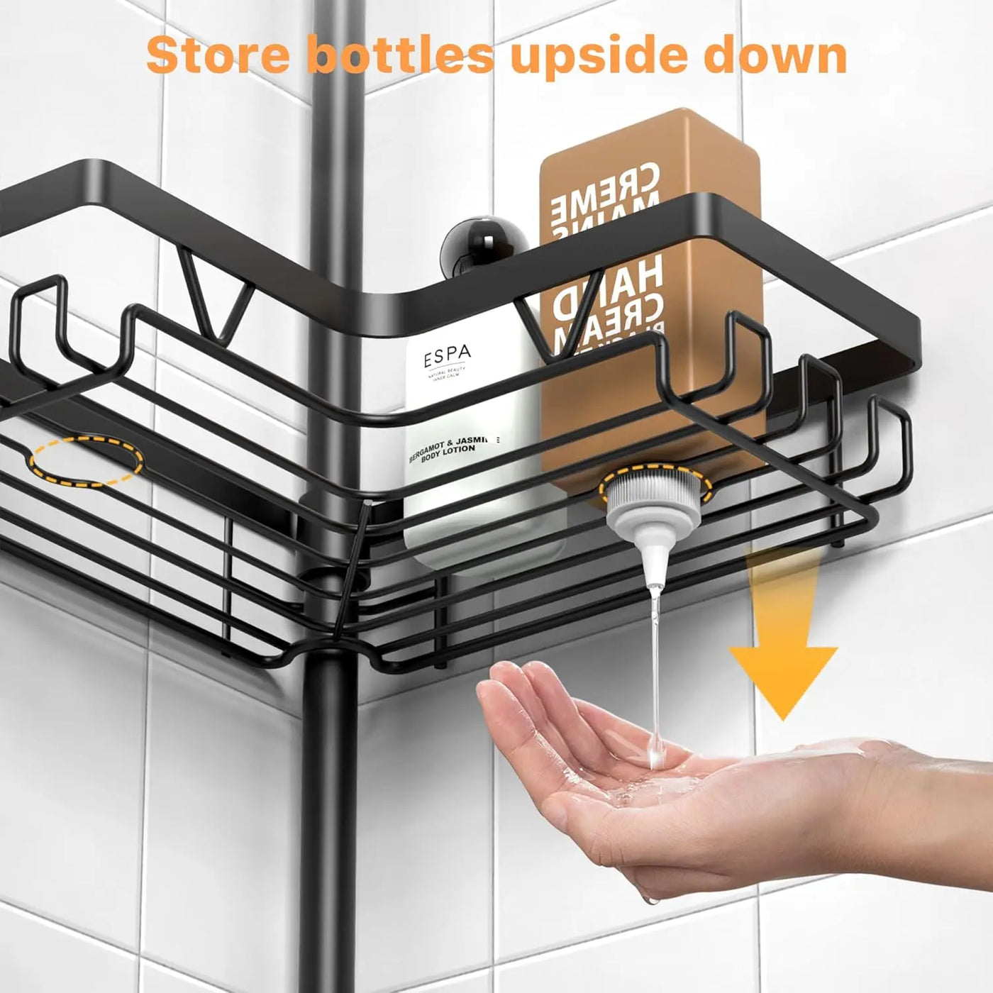 Tension Pole Shower Caddy 4-Tier Corner Rack