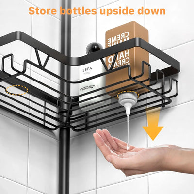Tension Pole Shower Caddy 4-Tier Corner Rack