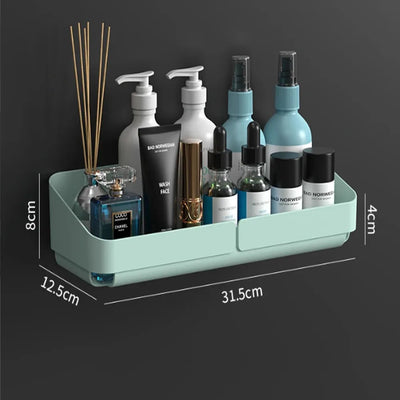 Long mint green small shower caddy with extended 31.5cm width