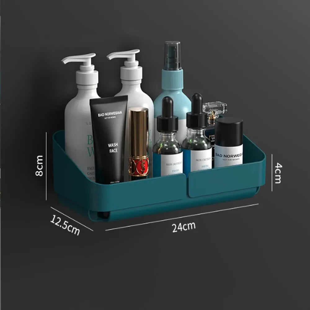 Green mid-size small shower caddy with 24cm width for compact bathroom organization.