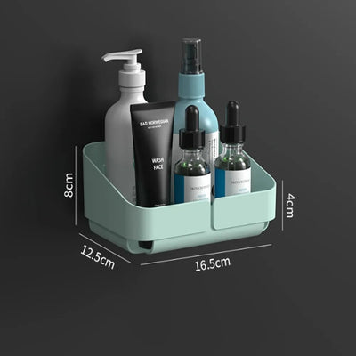 Compact half-size green small shower caddy for minimal bathroom organization.